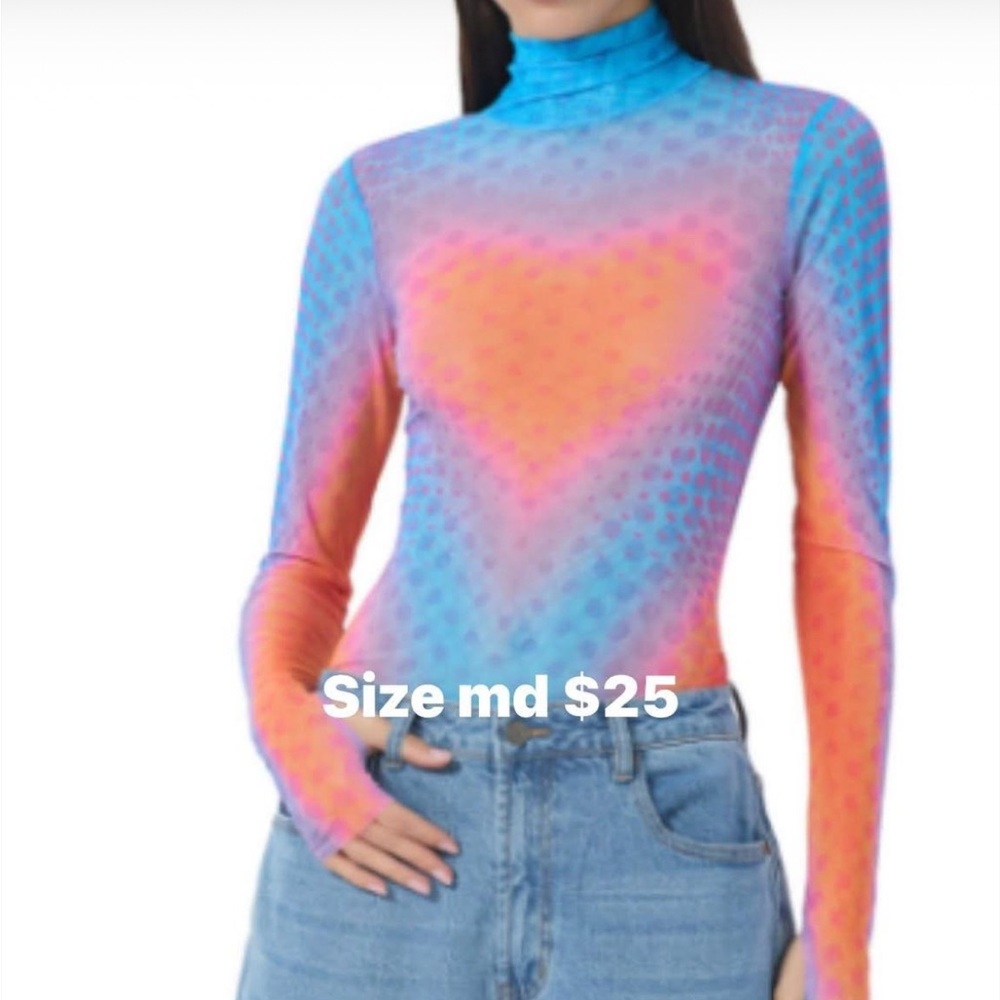 AFRM Blue and Orange Gradient Long Sleeve Top